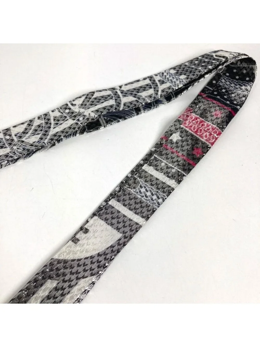 Hermes Scarf Twilon Lurex Silk Silver
